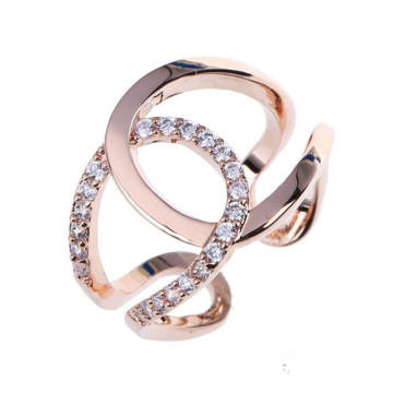 Fashion OPening Ring Wholesale Stainless Steel Meaningful pared Diamond Rings